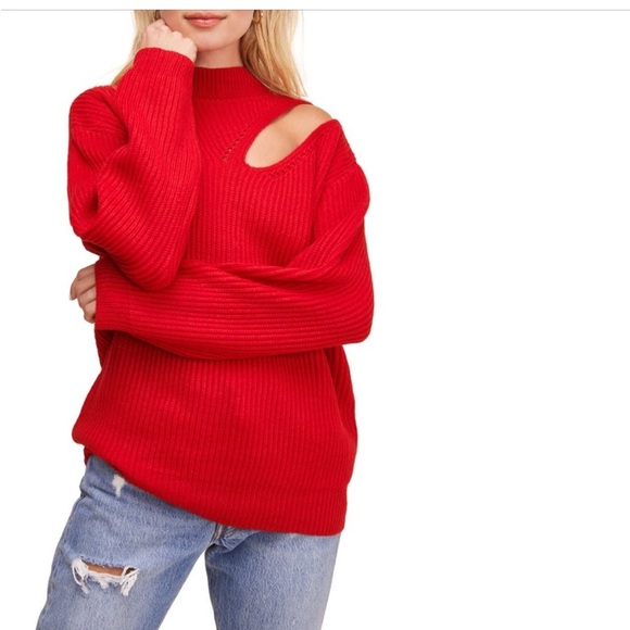 ASTR mock mock cutout tunic sweater - S - Picture 1 of 3